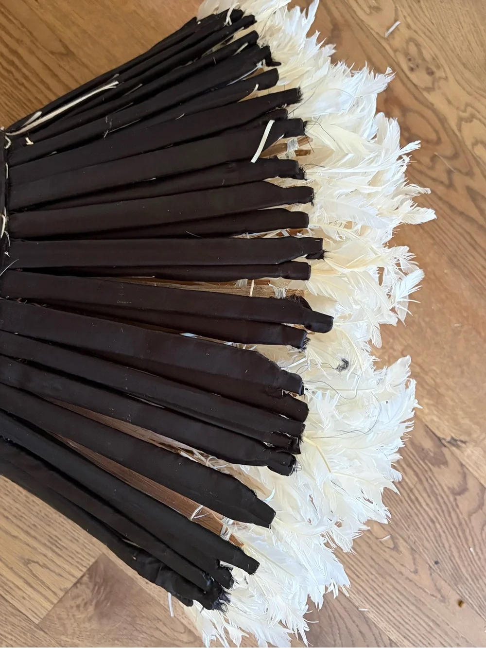 African bamileke headress juju feathers huge wall counter art